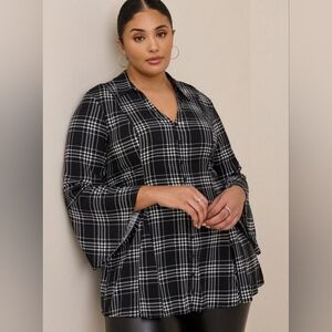 Torrid Fit And Flare Rayon Slub Button-Front Top